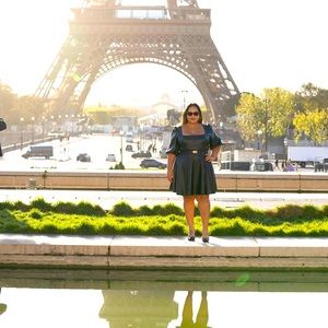 ASOS DESIGN Curve leather mini skater dress